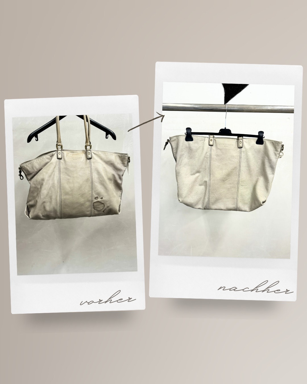 Vorher-Nachher: Ledertasche