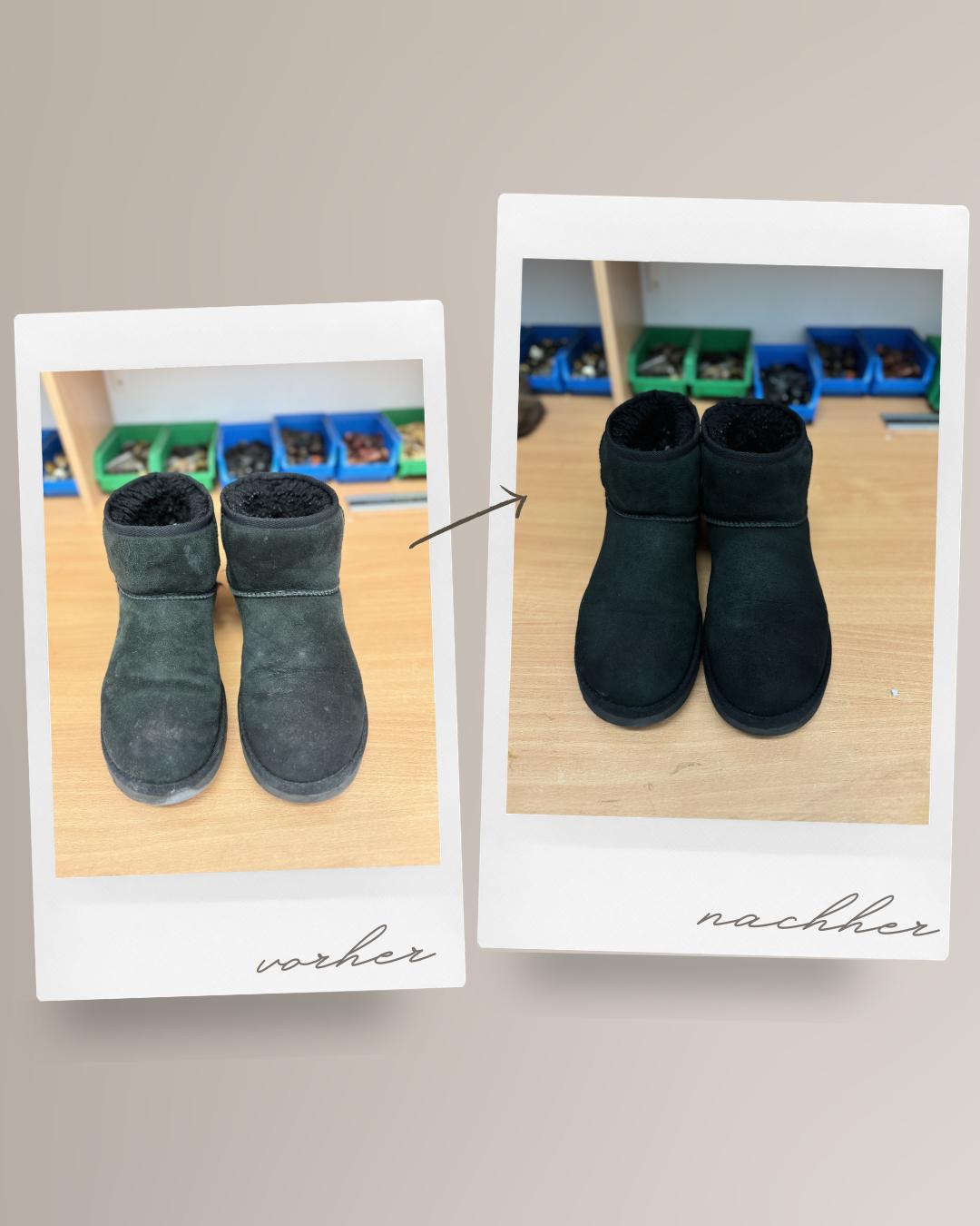Vorher-Nachher: Wildleder-Stiefel